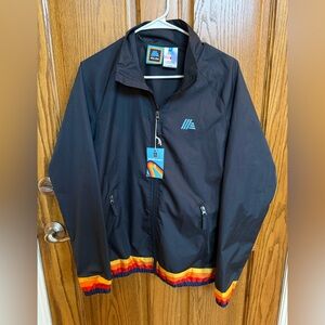 Aldi Gear Windbreaker Jacket with Rainbow Trim